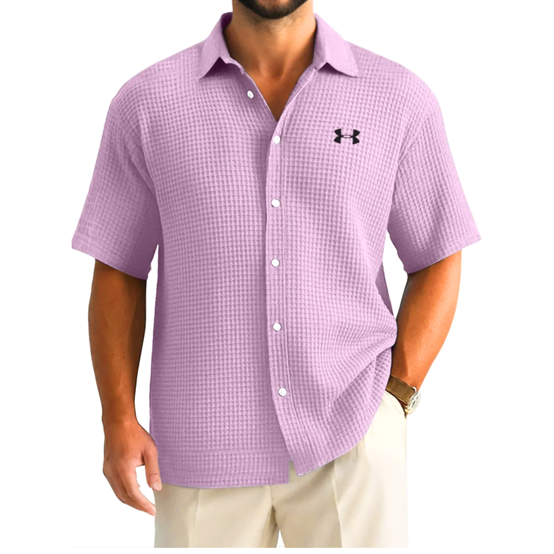UA Men’s Waffle Knit Casual Sports Button Shirt