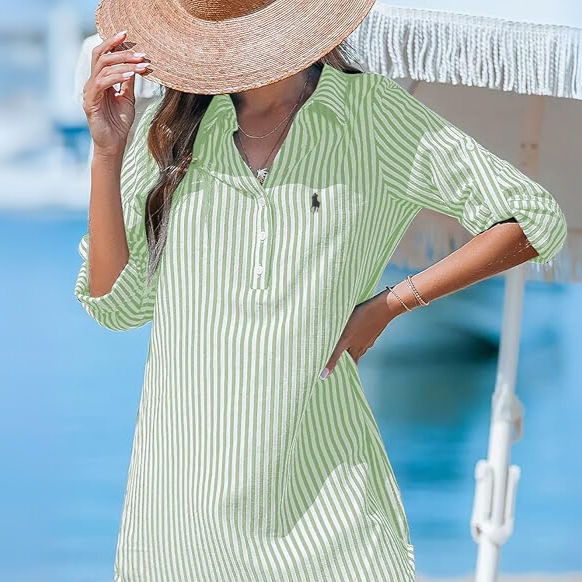 RL Classic Striped Shirt Dress + Free RL Brie Tote Bag
