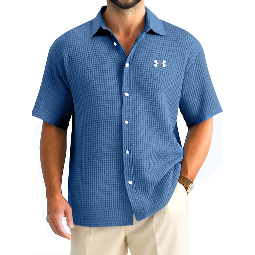 UA Men’s Waffle Knit Casual Sports Button Shirt
