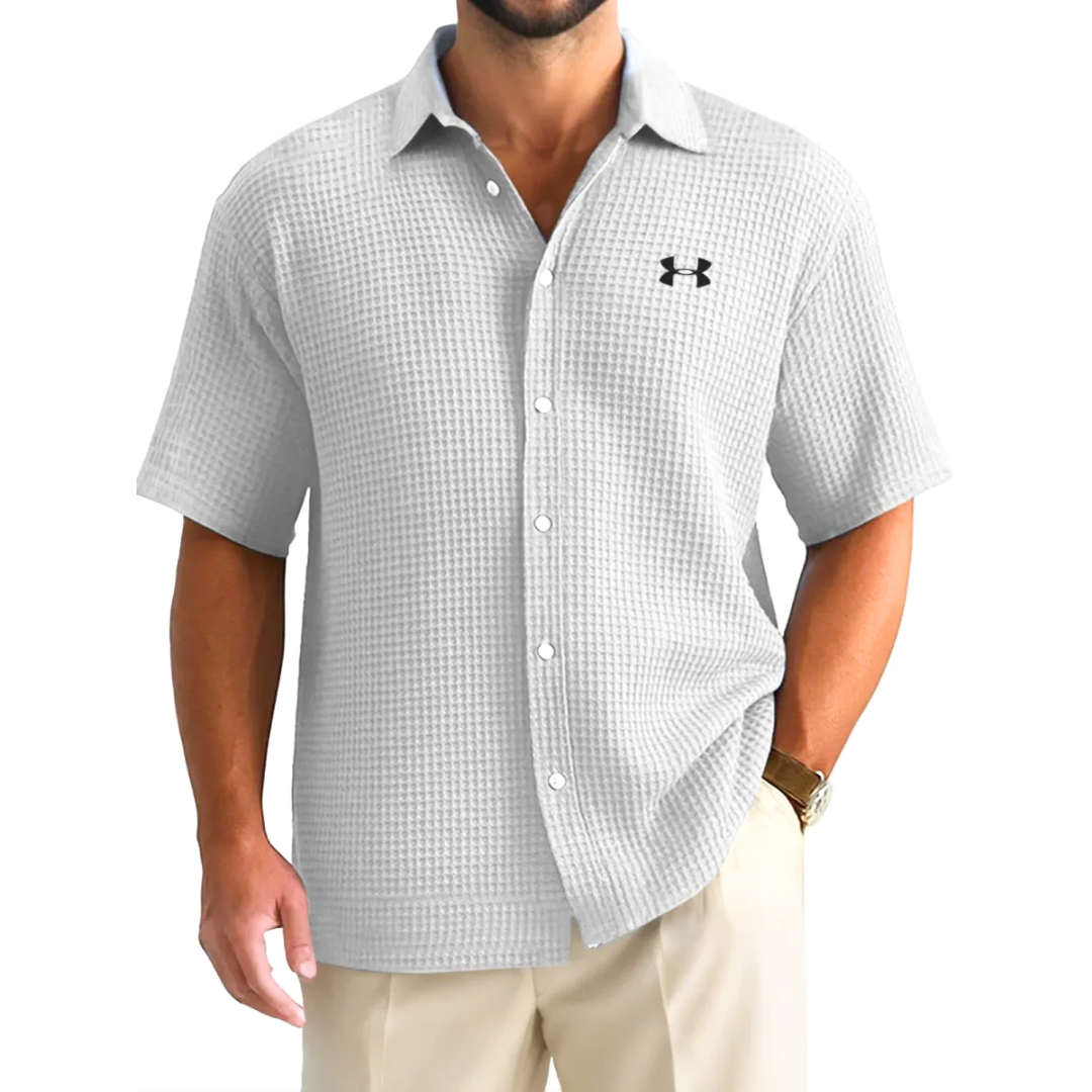 UA Men’s Waffle Knit Casual Sports Button Shirt
