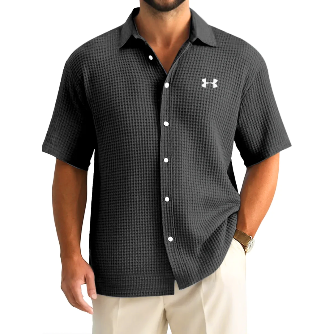 UA Men’s Waffle Knit Casual Sports Button Shirt