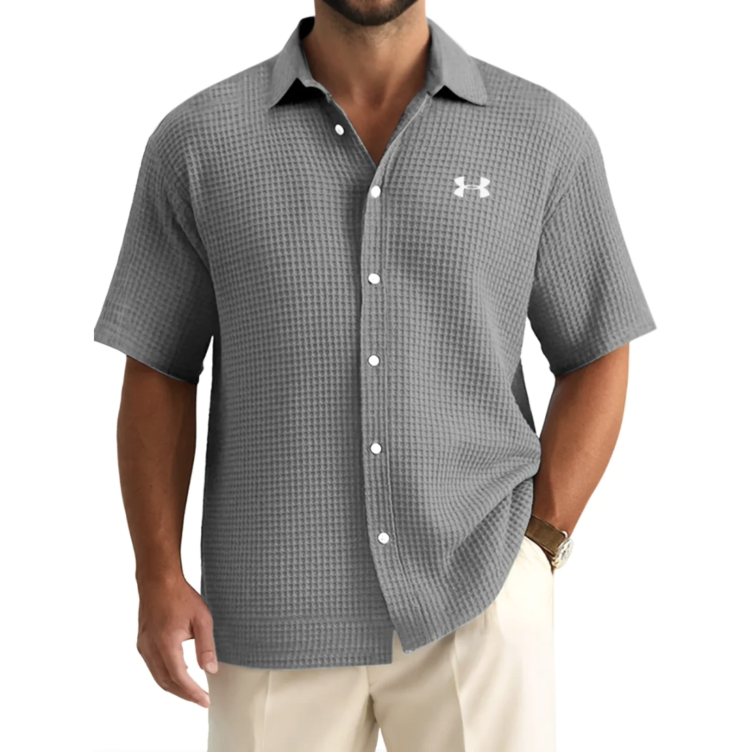 UA Men’s Waffle Knit Casual Sports Button Shirt
