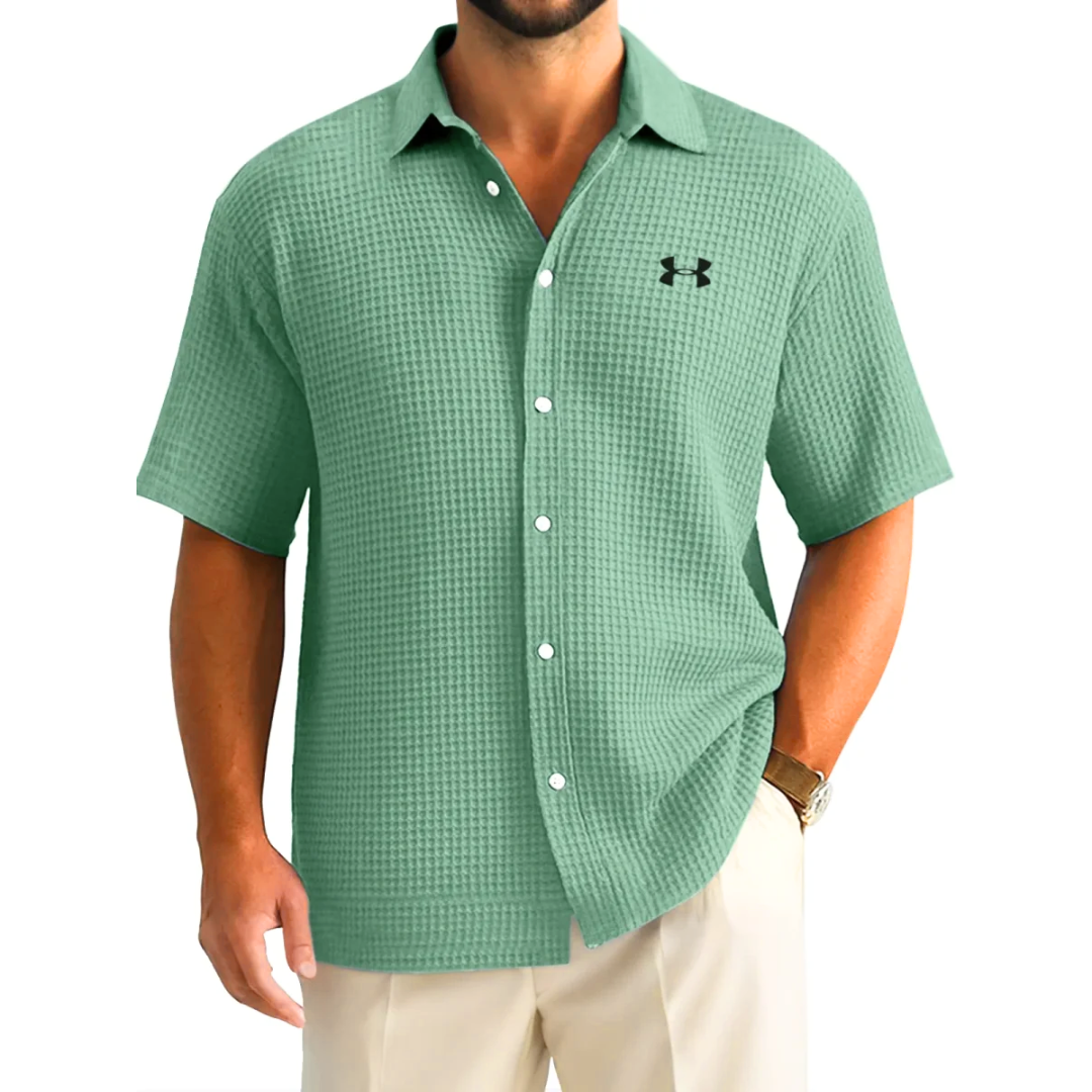 UA Men’s Waffle Knit Casual Sports Button Shirt