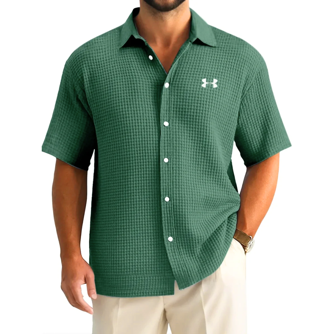 UA Men’s Waffle Knit Casual Sports Button Shirt