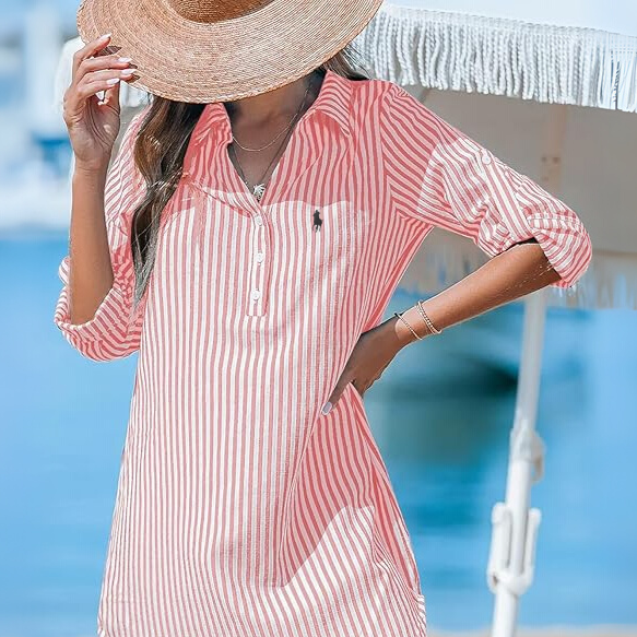 RL Classic Striped Shirt Dress + Free RL Brie Tote Bag