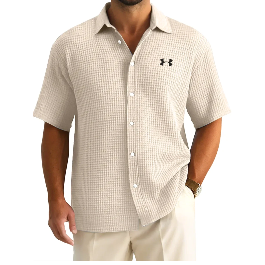 UA Men’s Waffle Knit Casual Sports Button Shirt