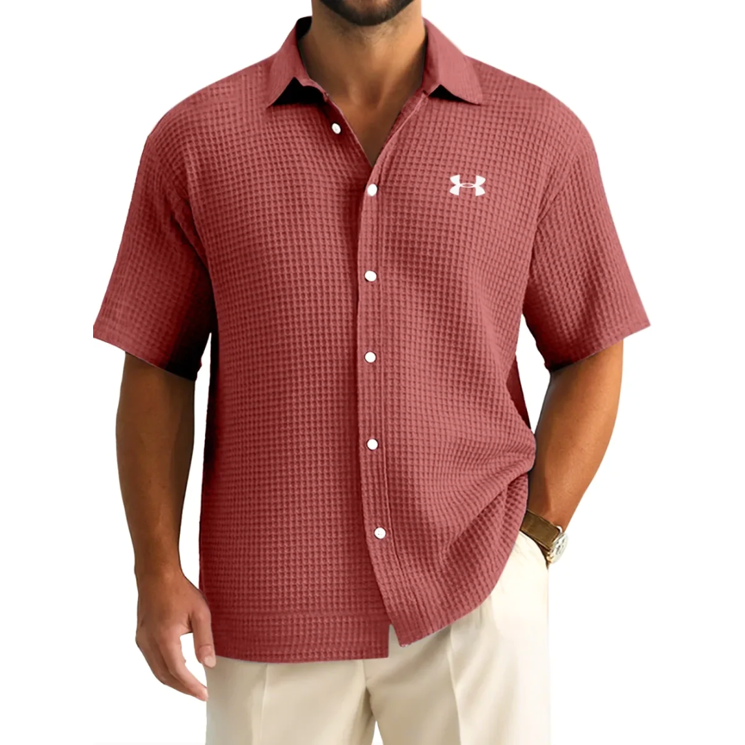 UA Men’s Waffle Knit Casual Sports Button Shirt