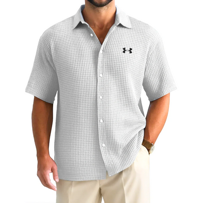 UA Men’s Waffle Knit Casual Sports Button Shirt