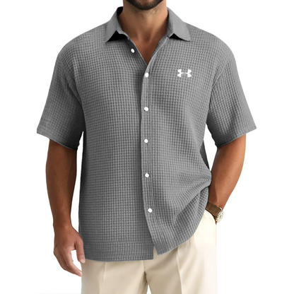 UA Men’s Waffle Knit Casual Sports Button Shirt