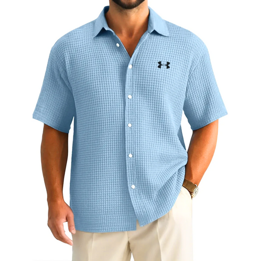 UA Men’s Waffle Knit Casual Sports Button Shirt