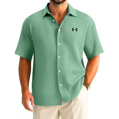 UA Men’s Waffle Knit Casual Sports Button Shirt