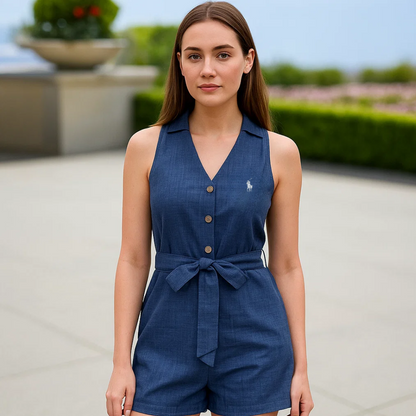 RL Resort Linen Tailored Romper