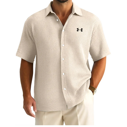 UA Men’s Waffle Knit Casual Sports Button Shirt